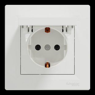 РОЗЕТКА З КРИШКОЮ, З ЗАЗЕМЛЕННЯМ БІЛА ASFORA EPH3100121 фото