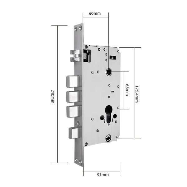 SEVEN LOCK SL-7767BFW (врезная часть 6068 Auto) Умный замок