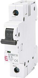 Выключатель автоматический 1п 6А B 10кА ETIMAT10 ETI 2121712 фото