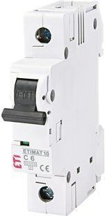 Выключатель автоматический 1п 6А C 10кА ETIMAT10 ETI 2131712 фото