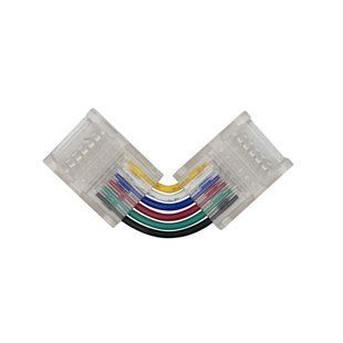 Коннектор PROLUM&trade; для ленты SMD SLIM, 12ММ,6PIN,RGB+ССТ,Кутовий - L 501146 фото