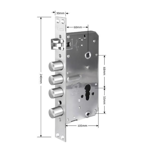 SEVEN LOCK SL-7768BF (врезная часть 6068R) Биометрический замок