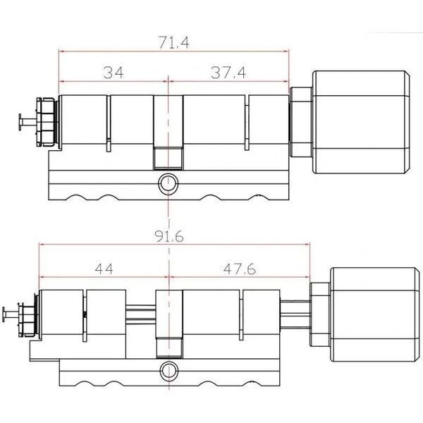 SEVEN LOCK SL-7774BF black (35-90мм) (цилиндр) Біометричний замок
