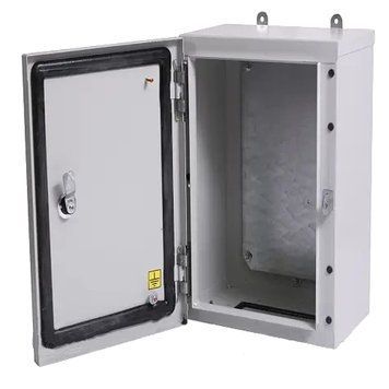 BOX Wall - BW t=1,0-(300х400х150) ІP54 У2 Бокс монтажный навесной без панели, 063, серый, с лючком