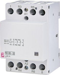 Контактор DIN 230V AC/DC 63А 2нв+2нз ETI RD 63-22 230V 3мод 2464030 фото