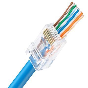 зі наскрізними отворами 100 шт Конектор UTP RJ45 кат. 5e