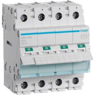 Hager SBN480 Вимикач&nbsp;навантаження&nbsp;4-полюсний&nbsp;80А/400В