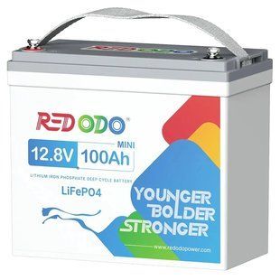 Redodo 12.8V 100Ah Mini 1280Вт&bull;г LiFePO4 Літієва акумуляторна батарея