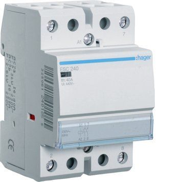 Контактор DIN 230V AC 40A 2нв 3мод. HAGER ESC240