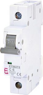 Выключатель автоматический 1п 6А C 6кА ETIMAT6 ETI 2141512 фото