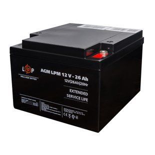 Акумулятор AGM LPM 12V - 26 Ah під болт М5 LP22883 фото