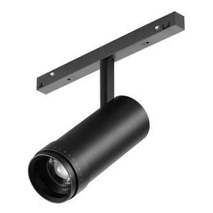 Магнітний трековий світильник PROLUM M20 (20W; DC48V; Zoom; Чорний) SERIES "TR"; Білий 4000К 741045 фото