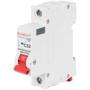 Enext e.mcb.stand.60.1.C32, 1р, 32А, C, 6кА Модульний автоматичний вимикач